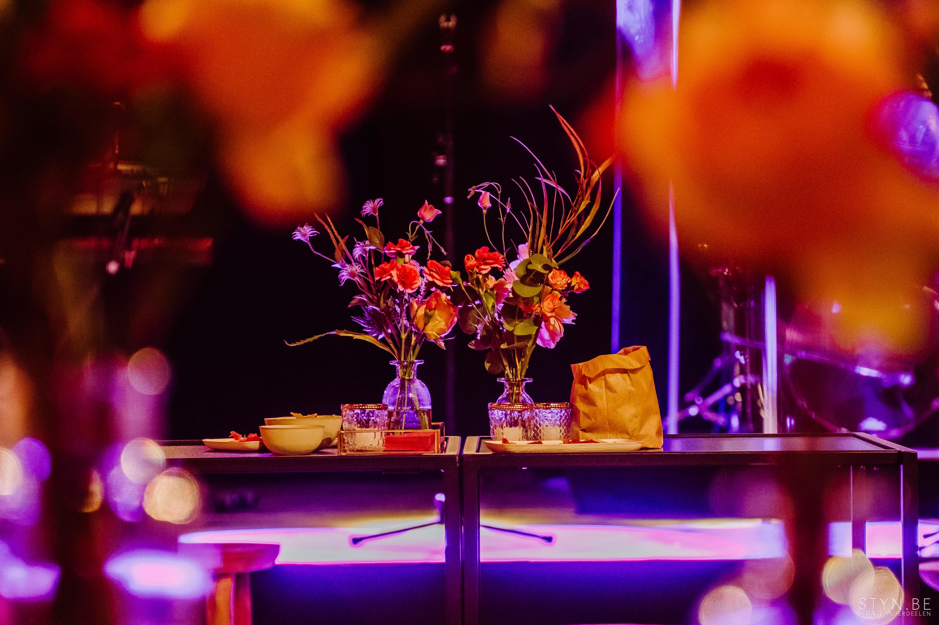 flowers on a reception table
