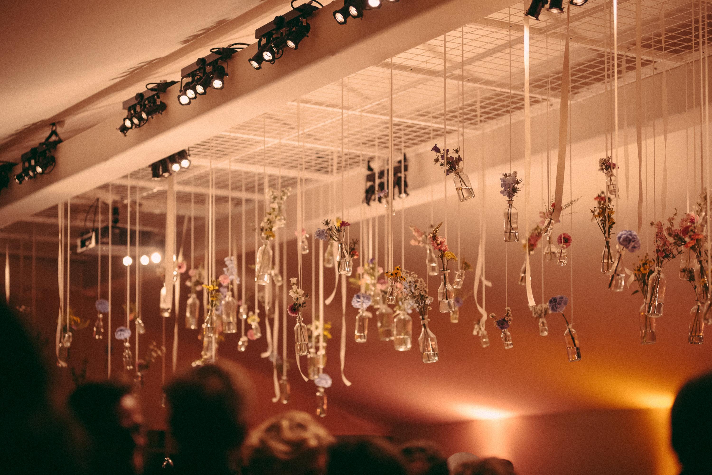 hanging vases with flowers