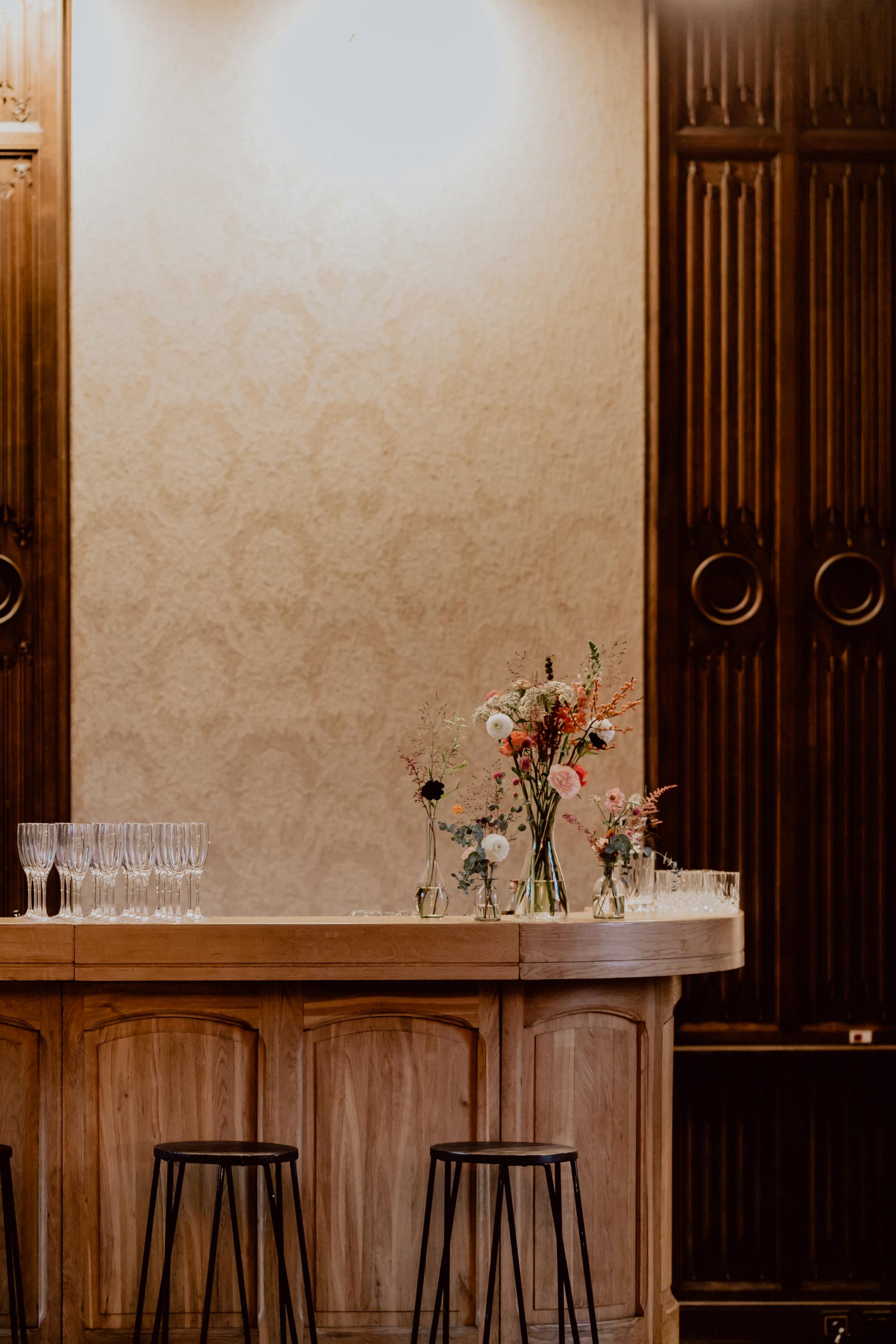 flower decoration on a bar