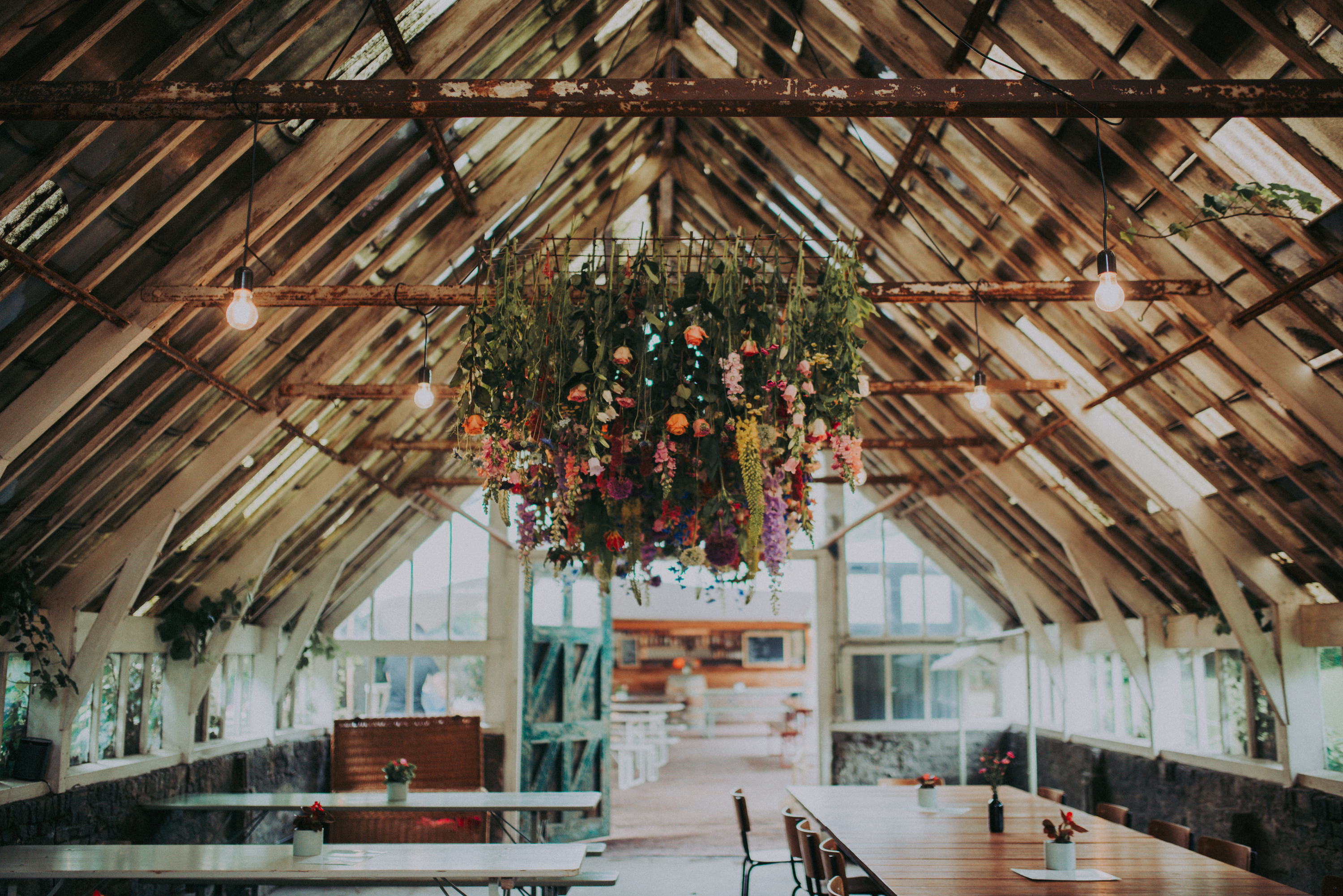 colourful flower ceiling